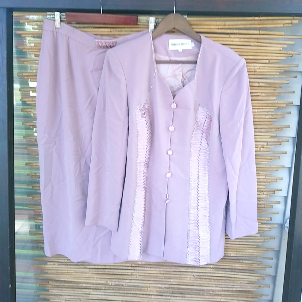 Mariella Ferretti 14 Formal Rose Mauve Skirt Suit - Easter / Lent